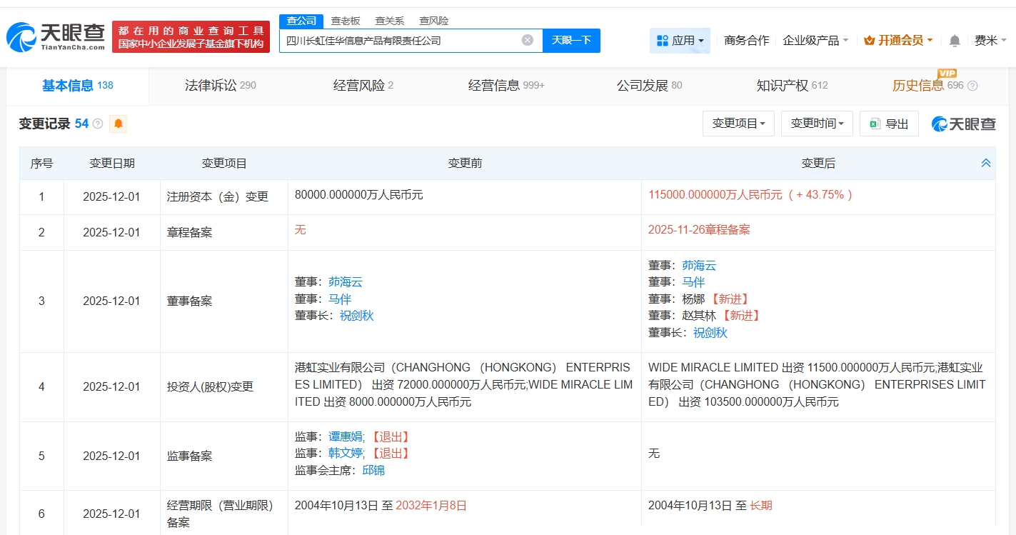 四川長虹佳華增資至11.5億元，軟硬件批發(fā)業(yè)務(wù)再添強(qiáng)勁動(dòng)力